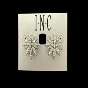 INC International Concepts Silver Crystal Starburst Stud Earrings Party Wedding